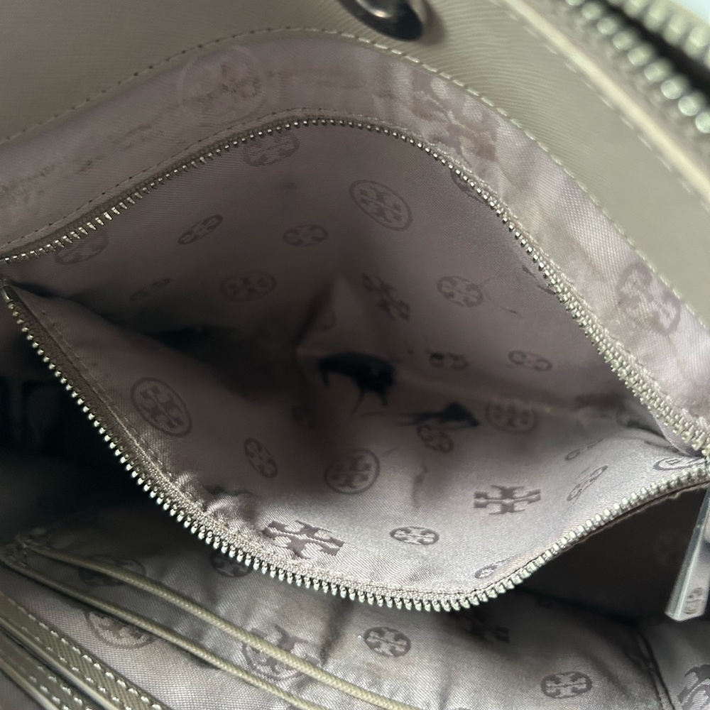 Tory Burch taupe satchel style bag - Picture 4 of 10